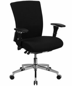 Flash Furniture - Hercules Contemporary Fabric 24/7 Big & Tall Swivel Office Chair with Arms - Black Fabric