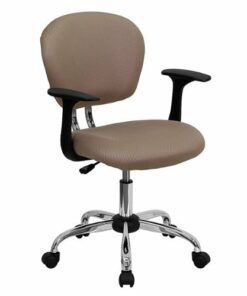 Flash Furniture - Beverly Contemporary Mesh Swivel Office Chair with Arms - Coffee Brown