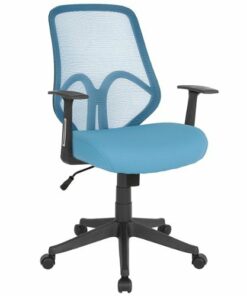 Flash Furniture - Salerno Contemporary Mesh Executive Swivel Office Chair with Arms - Blue