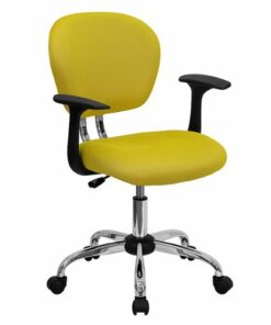 Flash Furniture - Beverly Contemporary Mesh Swivel Office Chair with Arms - Yellow