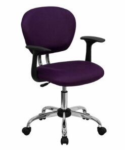 Flash Furniture - Beverly Contemporary Mesh Swivel Office Chair with Arms - Purple
