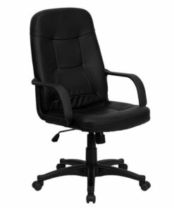 Flash Furniture - Holly Contemporary Vinyl Executive Swivel Office Chair - Black