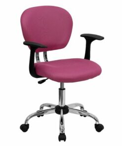 Flash Furniture - Beverly Contemporary Mesh Swivel Office Chair with Arms - Pink