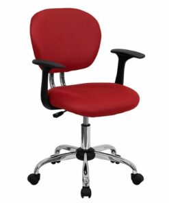 Flash Furniture - Beverly Contemporary Mesh Swivel Office Chair with Arms - Red