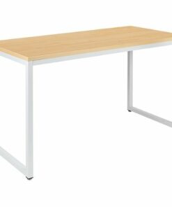 Flash Furniture - Tiverton Collection Rectangle Industrial Laminate  Office Desk - Maple Top/White Frame
