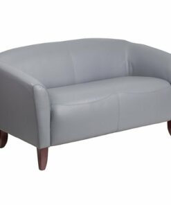 Flash Furniture - Hercules Imperial Contemporary 2-seat Leather/Faux Leather Reception Loveseat - Gray