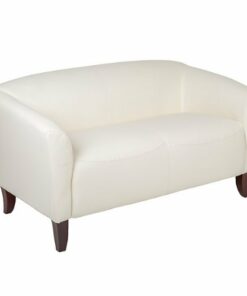 Flash Furniture - Hercules Imperial Contemporary 2-seat Leather/Faux Leather Reception Loveseat - Ivory