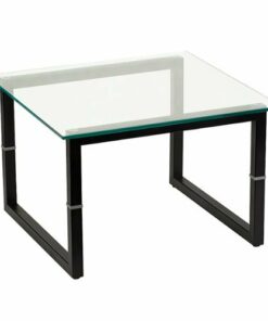 Flash Furniture - Inman Square Contemporary Glass End Table - Clear/Black