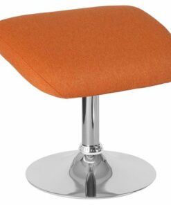 Flash Furniture - Egg Rectangle Contemporary Fabric Ottoman - Orange Fabric