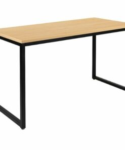 Flash Furniture - Tiverton Collection Rectangle Industrial Laminate  Office Desk - Maple Top/Black Frame