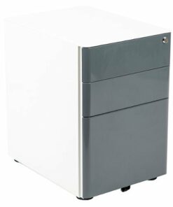 Flash Furniture - Warner Modern Steel 3-Drawer Filing Cabinet - White and Charcoal
