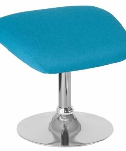 Flash Furniture - Egg Rectangle Contemporary Fabric Ottoman - Aqua Fabric