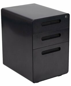 Flash Furniture - Wren Modern Steel 3-Drawer Filing Cabinet - Black