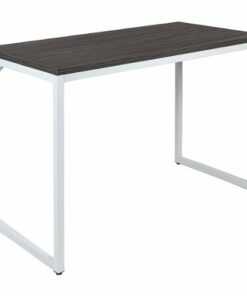 Flash Furniture - Kimberly Rectangle Industrial Laminate  Office Desk - Rustic Gray Top/White Frame