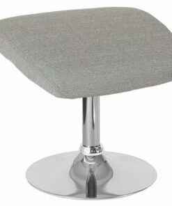 Flash Furniture - Egg Rectangle Contemporary Fabric Ottoman - Light Gray Fabric