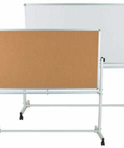 Flash Furniture - Hercules Reversible Mobile Cork/Marker Board - Natural/White 2