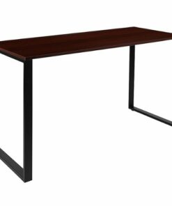 Flash Furniture - Tiverton Collection Rectangle Industrial Laminate  Office Desk - Mahogany