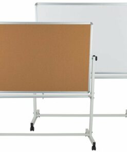 Flash Furniture - Hercules Reversible Mobile Cork/Marker Board - Natural/White 3