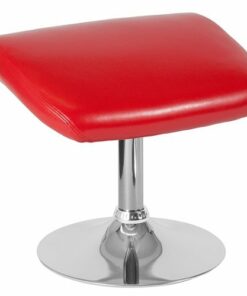 Flash Furniture - Egg Rectangle Contemporary Leather/Faux Leather Ottoman - Red LeatherSoft