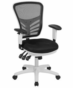 Flash Furniture - Nicholas Contemporary Mesh Executive Swivel Office Chair - Black Mesh/White Frame