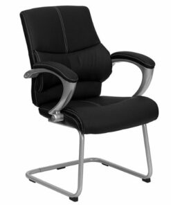 Flash Furniture - Tristan  Contemporary Leather/Faux Leather Side Chair - Upholstered - Black