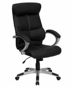 Flash Furniture - Karen Contemporary Leather/Faux Leather Executive Swivel Office Chair - Black