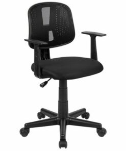 Flash Furniture - Flash Fundamentals Contemporary Mesh Swivel Office Chair with Arms - Black