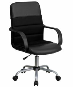 Flash Furniture - Manor Contemporary Leather/Faux Leather Swivel Office Chair - Black