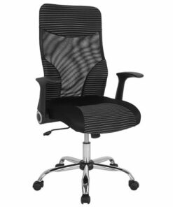 Flash Furniture - Milford Contemporary Mesh Executive Swivel Office Chair - Black and White