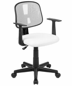 Flash Furniture - Flash Fundamentals Contemporary Mesh Swivel Office Chair with Arms - White