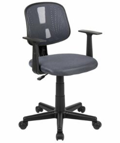 Flash Furniture - Flash Fundamentals Contemporary Mesh Swivel Office Chair with Arms - Gray