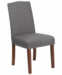 Flash Furniture - Hercules Paddington  Midcentury Fabric Side Chair - Upholstered - Gray Fabric