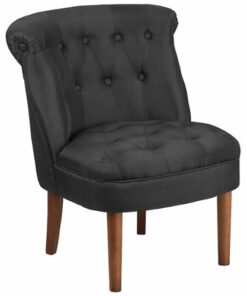 Flash Furniture - Hercules Kenley  Midcentury Fabric Side Chair - Upholstered - Black
