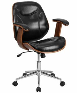 Flash Furniture - Tansia Contemporary Leather/Faux Leather Executive Swivel Office Chair - Black