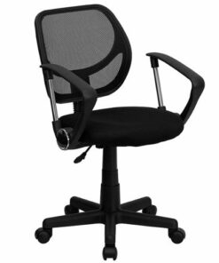 Flash Furniture - Neri Contemporary Mesh Swivel Office Chair with Arms - Black