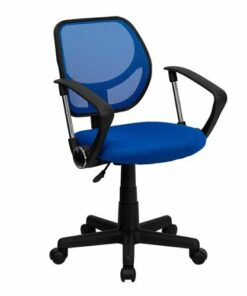 Flash Furniture - Neri Contemporary Mesh Swivel Office Chair with Arms - Blue