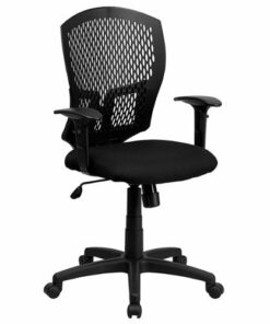 Flash Furniture - Moss Contemporary Fabric Swivel Office Chair - Black 1
