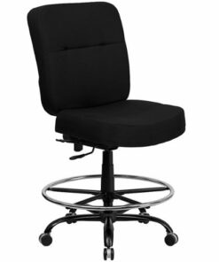 Flash Furniture - Hercules Contemporary Fabric Drafting Chair - Black Fabric