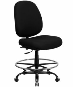 Flash Furniture - Hercules 400lb. Rated High Back Fabric Drafting Chair - Black