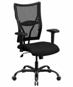 Flash Furniture - Hercules Contemporary Mesh Big & Tall Swivel Office Chair with Adjustable Arms - Black