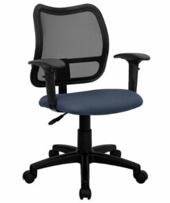 Flash Furniture - Alber Contemporary Fabric Swivel Office Chair with Arms - Navy Blue