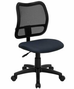 Flash Furniture - Alber Contemporary Fabric Swivel Office Chair - Navy Blue