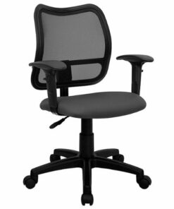 Flash Furniture - Alber Contemporary Fabric Swivel Office Chair with Arms - Gray