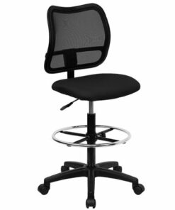 Flash Furniture - Elaine Contemporary Fabric Drafting Stool - Black 0