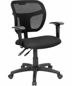 Flash Furniture - Pellen Contemporary Fabric Swivel Office Chair - Black 1