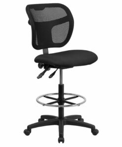 Flash Furniture - Regina Contemporary Fabric Drafting Stool - Black 1