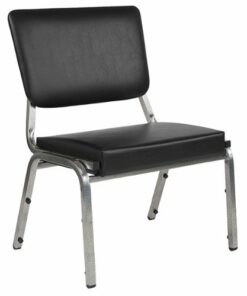 Flash Furniture - Hercules  Contemporary Vinyl Big & Tall Stack Chair - Black Vinyl 0