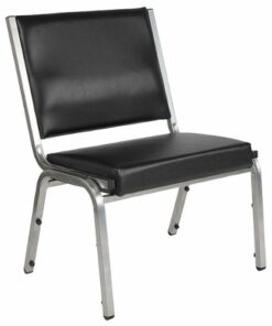 Flash Furniture - Hercules  Contemporary Vinyl Big & Tall Stack Chair - Black Vinyl 1