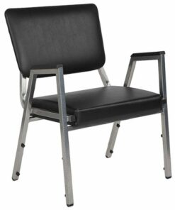 Flash Furniture - Hercules  Contemporary Vinyl Big & Tall Stack Chair - Black Vinyl 2