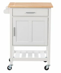 CorLiving - Sage Wood Kitchen Cart - White